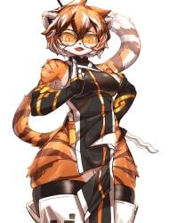 2026 arknights breasts furry furry_only simple_background sixpixpen tagme tail waai_fu_(arknights)