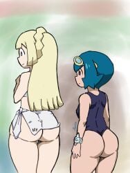 2girls becku female female_focus female_only lana_(pokemon) lillie_(pokemon) pokemon pokemon_sm