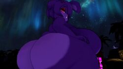 artist:mrhighvoice ass ass_jiggle ass_shake big_ass big_breasts big_butt big_thighs bonfie bonfie_(cryptia) buckteeth bunny_ears bunny_girl fat_ass furry_female hand_on_ass looking_back mommy outdoors outside_nudity thicc thick_ass twerking vrchat