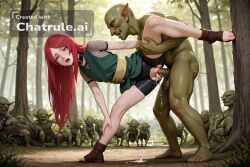 1girl ai_assisted ai_generated bike_shorts cock_in_pussy collar cowgirl creampie embarrassed fishnet_top full_body grey_eyes inside kushina_uzumaki leaning_forward long_hair looking_at_viewer moaning naruto outside parted_bangs pussy_sex red_hair saliva shaking side_view sleeveless_kimono spread_legs standing standing_doggystyle toeless_footwear tree
