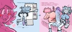 1futa 1girls big_ass big_balls big_breasts big_penis cat_ears cat_tail catgirl chubby deltarune dual_persona futanari hyper hyper_penis irritable_ghost_(deltarune) lesbian mad_mew_mew mew_mew_(undertale) pink_(deltarune) sleeping trans_woman transfem undertale undertale_(series) utdr_(toby_fox)