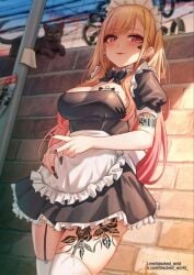 1girl ai_generated anime_style ass_focus bbc bbc_addict black_and_white blacked blacked_queen blacked_wrld blonde_hair blush body_writing breeding breeding_cow curvy dark-skinned_male dramatic_lighting erect_nipples explicit exposed_breasts heavy_makeup highres huge_ass huge_breasts interracial large_breasts light-skinned_female long_hair maid maid_apron maid_headdress maid_uniform marin_kitagawa mind_break my_dress_up_darling nipples outdoors pink_eyes puffy_nipples queen_of_spades solo_focus spade_tattoo standing submissive_female tattooed_female thick_bbc thick_thighs voluptuous wide_hips