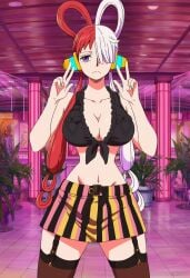 1girl 1girls ai_generated anime breasts curvy curvy_female curvy_figure eyes female female_only fit hair nsfw one_piece stickyai tits uta_(one_piece) voluptuous