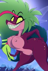 2d 2d_(artwork) 2d_artwork absurd_res amazon_prime big_ass big_boobs big_breasts big_butt big_tits completely_naked completely_naked_female completely_nude completely_nude_female demon demon_girl dinosaur dinosaur_girl green_hair hazbin_hotel hellaverse hi_res high_resolution highres huge_ass huge_boobs huge_breasts huge_butt huge_tits missi_zilla purple_body sharp_teeth thick_ass thick_thighs zeezi zerrymon