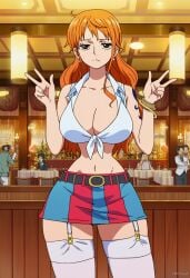 1girl 1girls ai_generated anime breasts curvy curvy_female curvy_figure eyes female fit hair nami_(one_piece) nsfw one_piece stickyai tits voluptuous