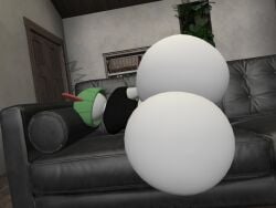 3d 3d_(artwork) alizora anthro ass big_ass big_booty big_butt booty butt couch male pokemon pokemon_(species) pokemorph ralts resting second_life sleeping tired zzz