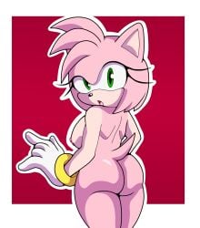 1girl amy_rose ass b00tleg butt mobian mobian_(species) nude nude_female sonic_(series) sonic_the_hedgehog_(series)