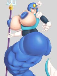 1girls 2d 2d_(artwork) 2d_artwork android ass ass_focus ass_up big_ass big_boobs big_breasts big_butt boobs boobs_bigger_than_head boobs_out breasts breasts_apart breasts_bigger_than_head breasts_out butt butt_crack butt_focus female_only floating giant_ass giant_butt humanoid mega_man mega_man_9 mermaid mermaid_girl mermaid_tail no_background pose robot robot_girl robot_humanoid sketch splash_woman thesanfo titties titties_bigger_than_head trident
