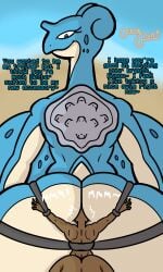 1boy 1boy1girl 1girls 2d anon anthro ass_play beach big_ass big_breasts blue_body blue_eyes body_in_ass bondage bound bound_legs bound_wrists dark-skinned_male dark_skin defeated defeated_hero defeated_male dialogue dinosaur dinosaur_girl dominant dominant_female english_text face_in_ass facesitting female femdom furry furry_female giantess guavagrunt horizon horn huge_ass huge_breasts human_panties humiliated humiliation in_ass inevitable_sex lapras larger_female looking_at_another looking_at_partner looking_back looking_down male malesub monster monster_girl muffled nude nude_male objectification ocean outdoors pokemon ropes sand sea sfx shell size_difference smaller_male speech spotted_body straight straps submissive submissive_male text thick_thighs thighs tied_to_another tied_up writing