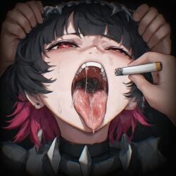 ai_generated cigarette ellen_joe forced humiliation rape zenless_zone_zero