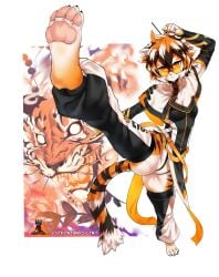 2026 arknights furry furry_only sereneandsilent simple_background tagme tail waai_fu_(arknights)