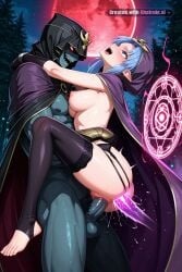 1girl ai_assisted ai_generated anal_sex anime_coloring anime_screencap anime_screenshot attack barefoot barely_clothed black_gloves blue_eyes blue_hair blurry_background cape casting_spell city clothes_lift convenient_censoring cowboy_shot double_penetration evil_smile fighting_stance foot_fetish forest from_side full_body_view garter_belt glowing hood hood_up lifted_by_self light_particles magic_circle mature_female naked_pussy night outdoors perfect_anatomy perky_breasts pointy_ears purple_dress red_moon rough_sex science_fiction sex_from_behind thighhighs toeless_legwear uncensored vaginal_sex