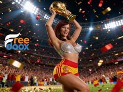 ai_generated celebration female fifa football sexy sexy_pose spain spain_(countryhumans) woman world_cup