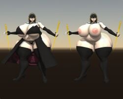 big_ass big_breasts chubby_female dark_hair red_eyes rojo84 rojo_parasito spy_x_family yor_briar yor_forger