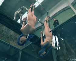 2girls arms_behind_back ashja asphyxiation bondage drowning imminent_death restrained snuff