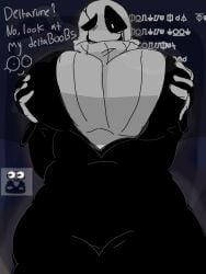 clothed deltarune double_breast_grab fat_butt fem_gaster gaster gaster_sans sussy tits w.d._gaster