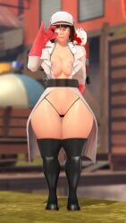 1girls archimedes_(team_fortress_2) boots breasts breasts_out clothed femmedic genderswap genderswap_(mtf) glasses gloves helmet jeggosfm labcoat medic_(team_fortress_2) no_bra panties rule_63 solo solo_female source_filmmaker source_request tagme team_fortress_2 thick_thighs uniform valve
