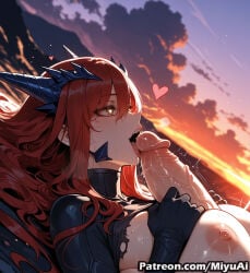 1boy 1girl ai_assisted ai_generated bangs blush bodysuit breasts cape choker cloud cosplay cum curvaceous curvy curvy_female curvy_figure erection erza_scarlet fairy_tail fellatio female gloves hair_between_eyes heart hetero large_breasts long_hair lying miyuai nipples on_back open_mouth oral penis red_hair sky solo_focus sunset symbol-shaped_pupils testicles thick thick_ass thick_butt thick_hips thick_legs thick_thighs tiara torn_bodysuit torn_clothes uncensored voluptuous voluptuous_female wide_hips wide_thighs yellow_eyes