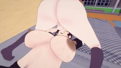 4k 60fps animated animation armpit_hair belly_piercing big_areola big_ass big_ass_(futa) big_breasts black_hair black_lipstick blowjob face_fucking facefuck futa_on_female futadom futanari koikatsu laying_on_bed lesbian_domination nipple_piercing nipples pallasmanul piercing red_hair tagme video white_boy_summer(game) yuri