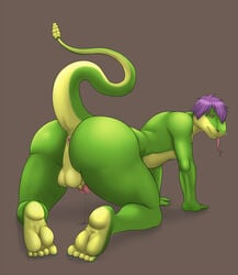 1boy anus ass balls big_ass color cum erection green looking_at_viewer male male_only muscles nude paws penis pose reptile scalie snake solo spread_legs spreading vamplust wide_hips