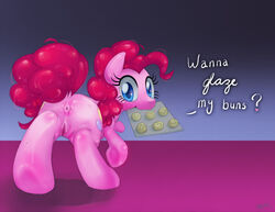 anus equine female friendship_is_magic horse my_little_pony pinkie_pie_(mlp) pony pussy straight_hair text thepinkling