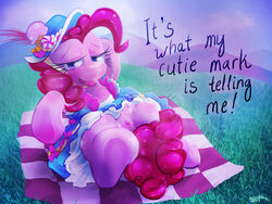 equine female friendship_is_magic hat horse my_little_pony pinkie_pie_(mlp) pony pussy straight_hair text thepinkling