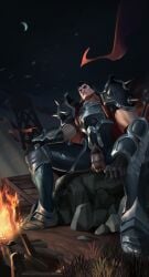 armor balls bara big_balls big_penis bulge clothing daddy darius_(league_of_legends) league_of_legends looking_at_viewer male male_only male_pubic_hair manly muscular_male penis riot_games