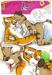 anthro better_late_than_never breasts close-up comic daigaijin english_text feline female fingering fur furry kung_fu_panda licking master_tigress mei_ling nipples page_45 panties pussy red_eyes stripes tiger tongue underwear yellow_eyes yuri