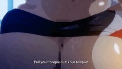 animated cheating cheating_girlfriend cum_drip cum_in_mouth cumshot gif netorare paizuri_under_clothes