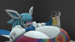 big_breasts breasts cleavage eeveelution female furry glaceon huge_breasts kingofthekabuto pokemon pokemon_(species) queenofthekabuto tagme