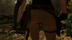 1080p 1girls athletic_female big_ass black_tank_top bow british_female bubble_ass canonical_outfit cargo_pants dat_ass detailed_textures female fine_ass fit_female gluteal_fold holster jungle_background lara_croft lara_croft_(survivor) light-skinned_female official_art partial_female rappel_rope rear_view screenshot tight_pants tomb_raider tomb_raider_(survivor) toned_ass walkie-talkie well_toned_ass