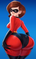 bodysuit bottom_heavy breasts butt_focus butt_grab elastigirl helen_parr huge_ass huge_butt huge_hips idler_r mask mature mature_female milf mother narrowed_eyes seductive seductive_look superheroine sweat sweating sweaty the_incredibles thick_thighs thigh_highs thighhighs thighs tight_clothing wide_hips