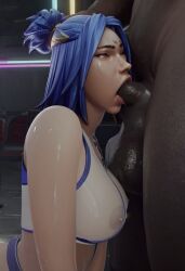 1boy 1boy1girl 1girls 3d big_ass big_balls big_butt big_penis blowjob blue_hair brown_eyes dark-skinned_male dark_skin fellatio filipino_female interracial light-skinned_female light_skin medium_breasts medium_hair neon_(valorant) oral oral_sex riot_games see-through see-through_clothing see-through_top sweat sweating tagme two_tone_hair valorant veiny_penis