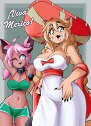 2girls big_breasts breasts cleavage female furry goya_(lucyfercomic) huge_breasts lucyfercomic nikki_(lucyfercomic) tagme thick_thighs wide_hips