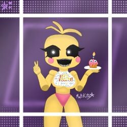 chica_(fnaf) duck five_nights_at_freddy's five_nights_at_freddy's_2 multikitty pink_panties toy_chica_(fnaf) white_eyes yellow_body