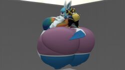 2girls bbw big_ass big_breasts breasts bubble_butt cleavage eeveelution female furry glaceon huge_ass huge_breasts kingofthekabuto obese obese_female overweight pikachu pokemon pokemon_(species) queenofthekabuto tagme thick_thighs wide_hips