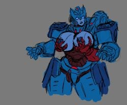 1girls 1other big_breasts blue_eyes blue_nipples blue_skin breast_grab breasts chromia gh0stsh4rk grabbing_breasts grabbing_from_behind nipples robot robot_girl robot_humanoid transformers