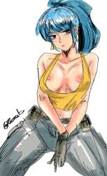 1girls breasts female king_of_fighters leona_heidern nipples snk tucon_b