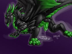 1boy 2012 anus balls claws cum digitigrade dragon drgn8d feral green horn knot male male_only penis plain_background solo tongue tongue_out wings