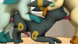 16:9 3d 3d_(artwork) anal animal_genitalia animal_penis anthro balls black_body digital_media_(artwork) eeveelution feet feral feral_on_feral gay generation_2_pokemon generation_4_pokemon genitals glaceon group hi_res leafeon male male/male nintendo oral pawpads paws penis pokemon pokemon_(species) red_penis sawert sex soles source_filmmaker_(artwork) toes trio umbreon widescreen