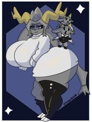 big_ass big_breasts breasts bubble_butt butler_(pseudoregalia) female furry huge_ass huge_breasts pseudoregalia snoozybelle sybil_(pseudoregalia) thick_thighs wide_hips