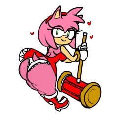 1girls amy_rose ass big_ass com1cald1saster female fully_clothed furry hammer heart_symbol sega sonic_(series)