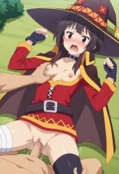 ai_generated ass_focus ass_grab big_ass big_butt brown_hair doggy_style doggy_style doggy_style_position faceless_male fossillight kono_subarashii_sekai_ni_shukufuku_wo! medium_breasts medium_hair megumin petite pov pussy rape red_eyes vagina vaginal_penetration vaginal_penetration vaginal_sex witch_costume witch_hat