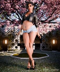 3d blacked female high_heels lewdrex overwatch pharah pharah-best-girl pregnant voluptuous voluptuous_female