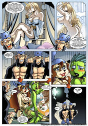 anthro ass big_breasts breasts comic dildo english_text fabio_paulino feline female fur furry horn kissing lizard masturbation monkey mouse presenting primate rodent scalie sex_toy sorrow story text vixine_comics yuri