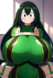 ai_generated artist_request asui_tsuyu big big_breasts boku_no_hero_academia breasts female green_hair huge_breasts large_breasts solo tsuyu_asui