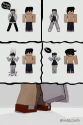 big_breasts black_lipstick breasts goth_girl implied_sex minecraft projet_aheretic size_difference size_play smaller_female stand_and_carry_position tagme thick_thighs video