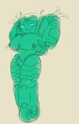 big_breasts blue_eyes breasts lewddemonsynth nickel_(transformers) nipples panties robot robot_girl robot_humanoid roller_skates thighs transformers