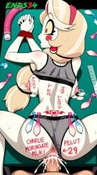 ai_generated ass ass_focus bra charlie_morningstar_(hazbin_hotel) ends34 female female_focus hazbin_hotel lying lying_on_stomach sex
