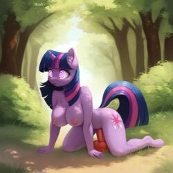 ai_generated dildo_in_pussy hypnosis hypnosis magic_dildo mind_control my_little_pony outside twilight_sparkle_(mlp) unaware unaware_hypnosis